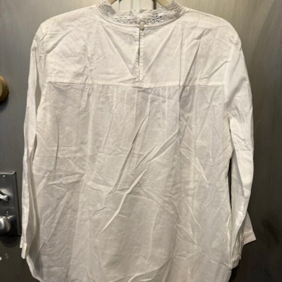 Retro Edwardian Cotton Lace Mock Neck Blouse - Picture 13 of 16